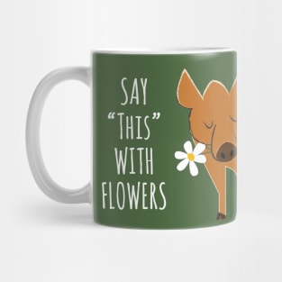 Little boar with a flower #2 Mug